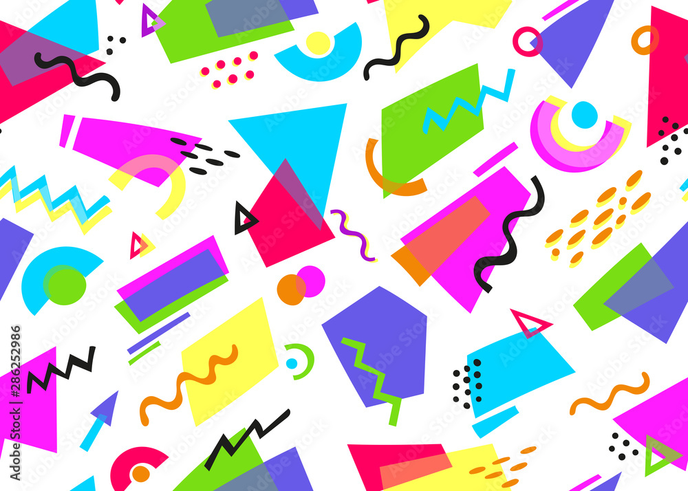 Abstract Confetti shapes seamless pattern. Vector illustration background. For print, textile, web, home decor, fashion, surface, graphic design Abstract Confetti shapes seamless pattern. Vector illustration background. For print, textile, web, home decor, fashion, surface, graphic design