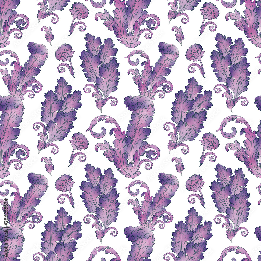 Naklejka premium Fantasy background with stylized leaves of acanthus plant