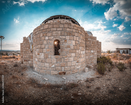 Old abandoned chapel in Ergates village near Nicosia, Cyprus photo