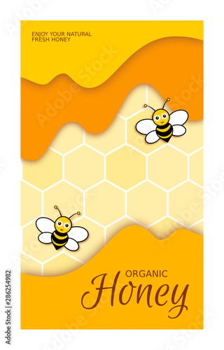 Honig Flyer mit Bienen