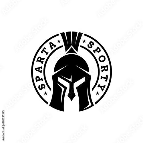 emblem spartan helmet logo vector. stamp seal style. warrior sport symbol