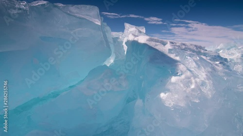 Baikal Lake IceScapes Ice blocks in motion time lapse sequence photo