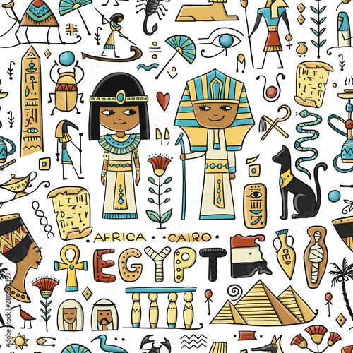 Travel to Egypt. Seamless pattern for your design