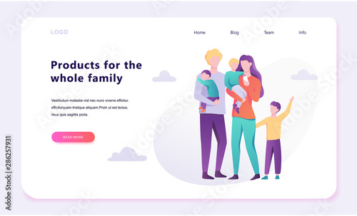 Family web banner concept design. Happy parent