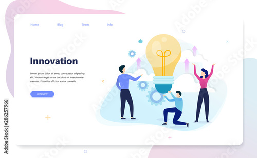 Innovation horizontal flat banner for your website