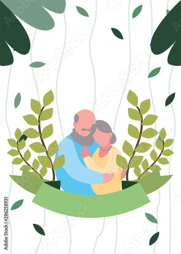 happy grandparents day flat design