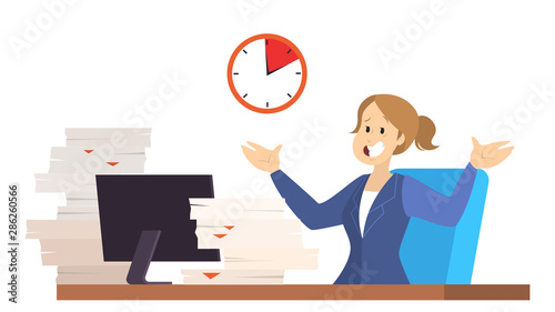 Deadline concept. Idea of many work and few time