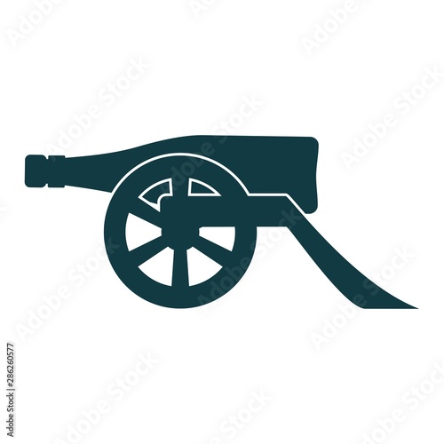 Ancient wine bottle cannon silhouette. Vector illustration.