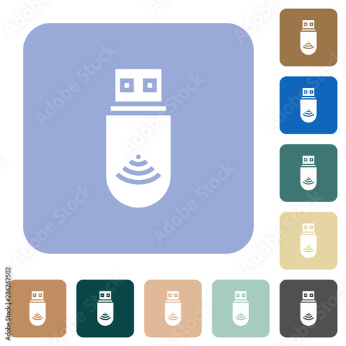 USB wifi dongle rounded square flat icons