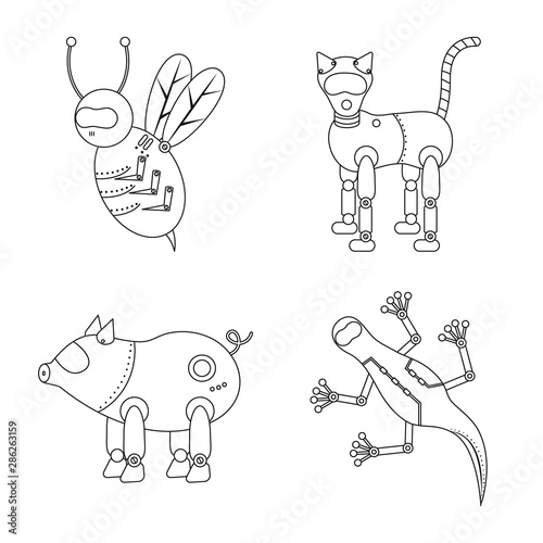 Vector design of toy and automation logo. Collection of toy and science stock symbol for web.