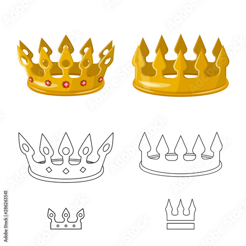 Vector illustration of medieval and nobility icon. Collection of medieval and monarchy stock vector illustration.