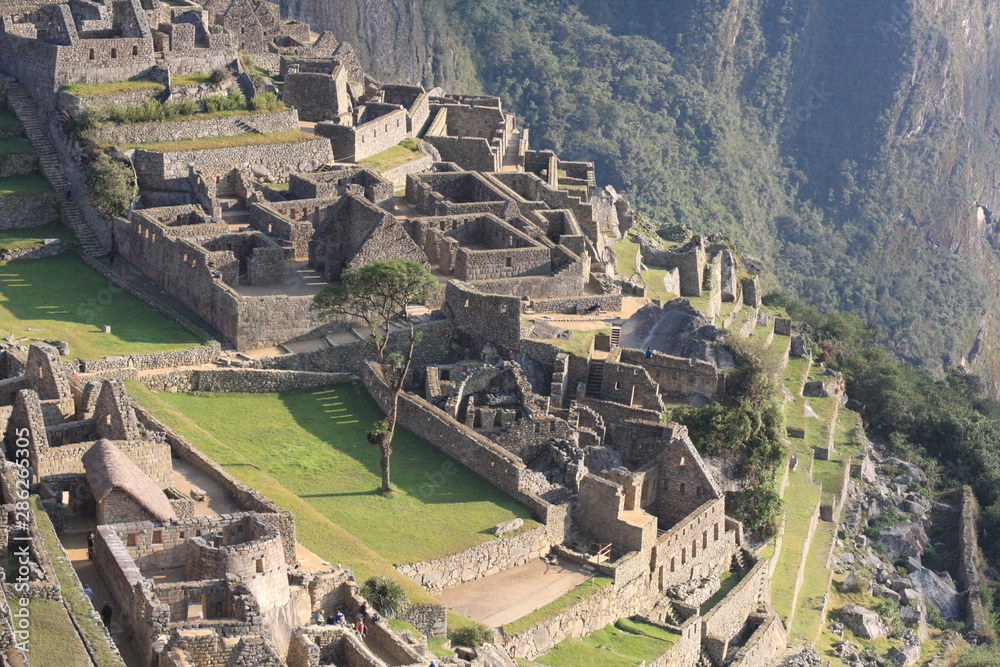 Machu Picchu Incan citadel in the Andes Mountains in Peru