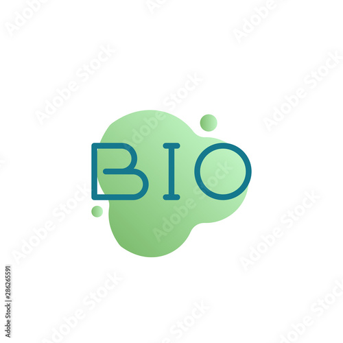 BIO text icon vector, filled flat sign, Bio lettering bicolor pictogram, green colors. Symbol, logo illustration