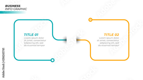 Business infographic template. Thin line design with 2 option, process line connection. Vector illustration.