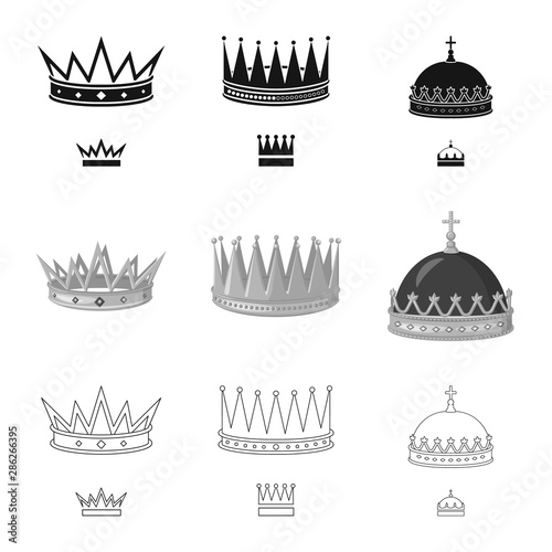 Isolated object of medieval and nobility icon. Set of medieval and monarchy stock vector illustration.