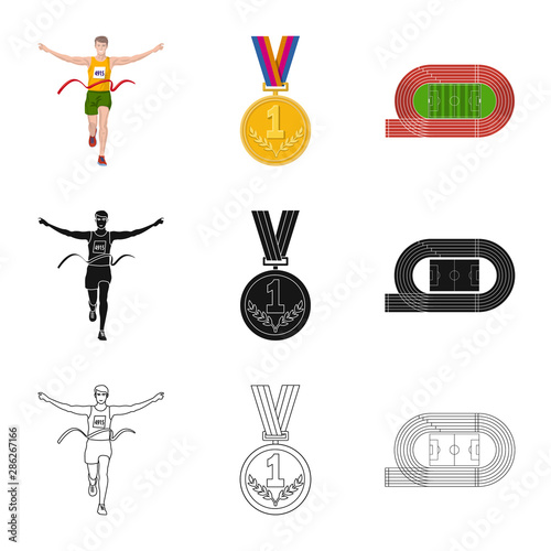 Vector illustration of sport and winner icon. Set of sport and fitness vector icon for stock.