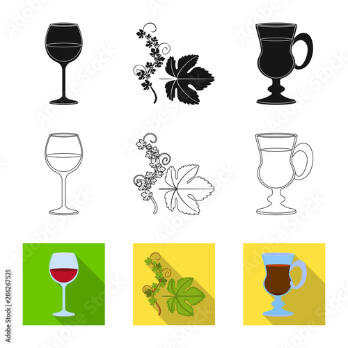 Vector illustration of farm and vineyard sign. Collection of farm and product stock symbol for web.