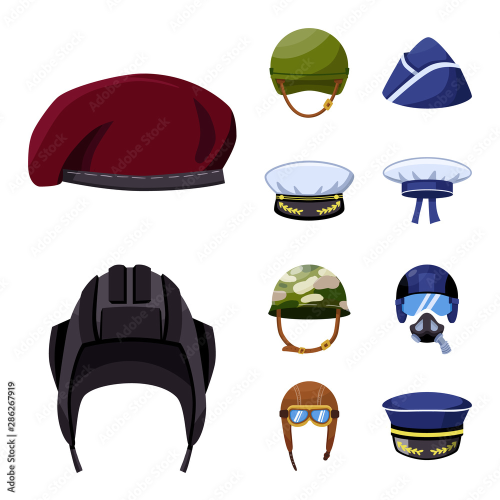 Vector illustration of army and officer icon. Collection of army and ...