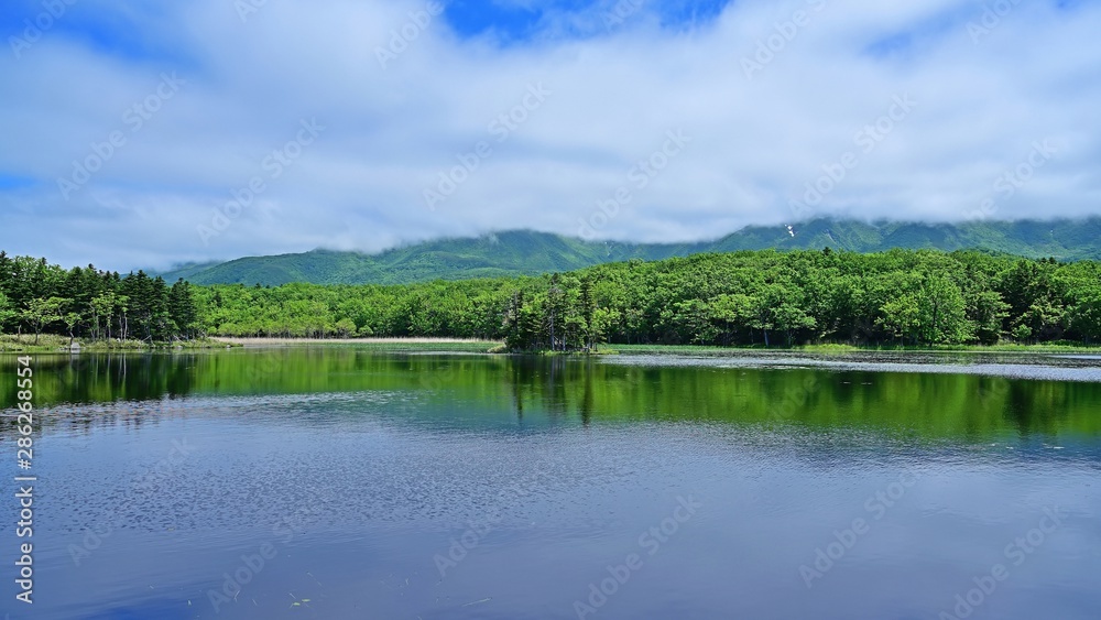 遊歩道から見た知床五湖の情景＠北海道
