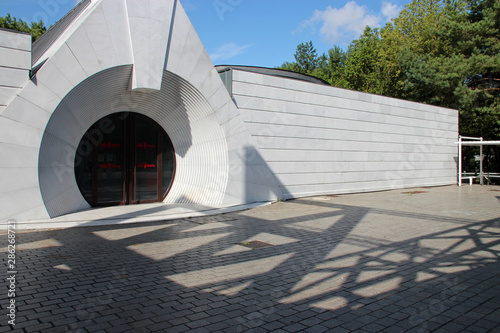 pavilion in the park of la villette in paris (france) 