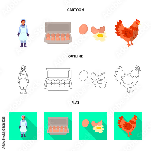 Vector illustration of countryside and plant sign. Collection of countryside and farming stock vector illustration.