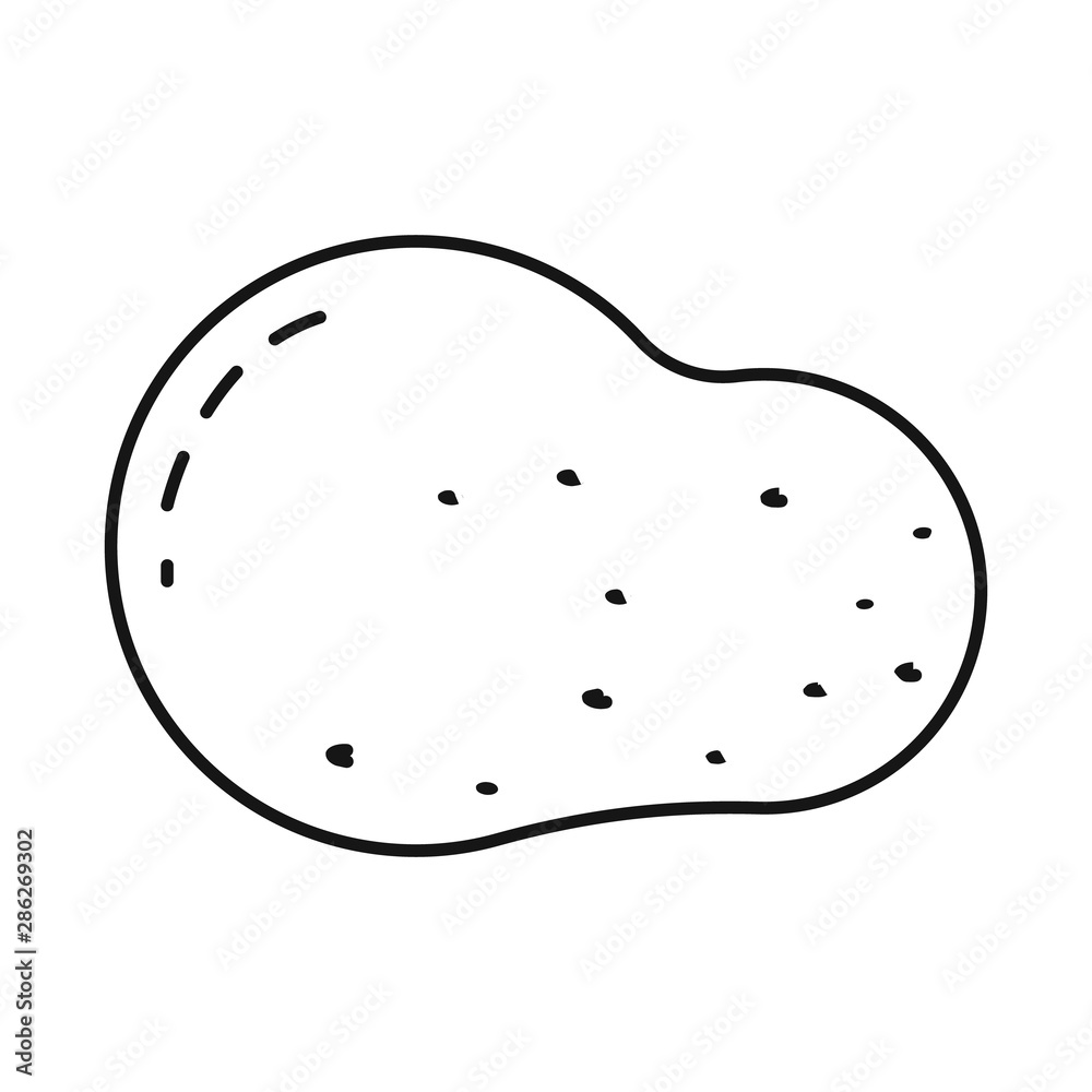 Vector illustration of potato and sweet sign. Collection of potato and soil vector icon for stock. Vector illustration of potato and sweet sign. Collection of potato and soil vector icon for stock.