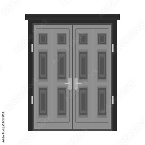 Vector illustration of door and house sign. Collection of door and glass stock vector illustration.