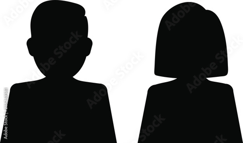 Man and woman silhouette isolated on white