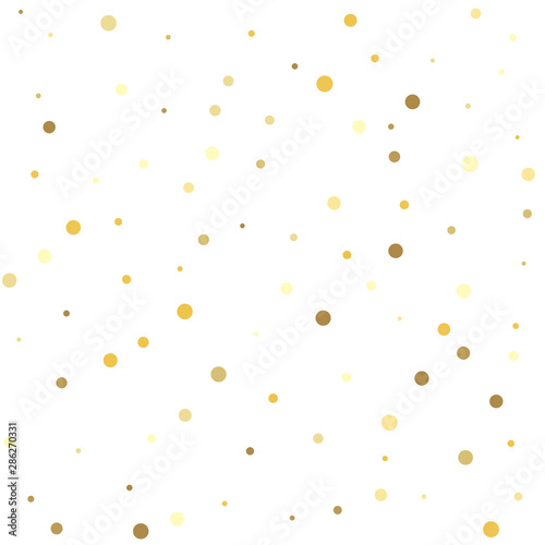 Gold dots on a white background. Festival decor.