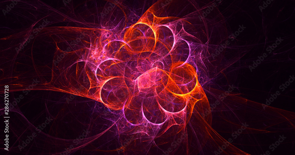 3D rendering multicolored abstract fractal on black background 3D rendering multicolored abstract fractal on black background