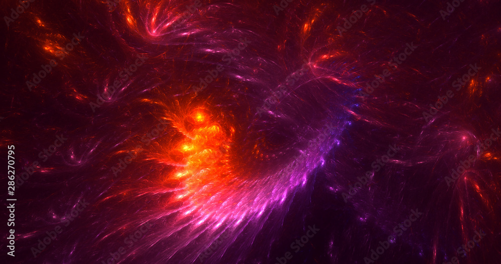 3D rendering multicolored abstract fractal on black background 3D rendering multicolored abstract fractal on black background