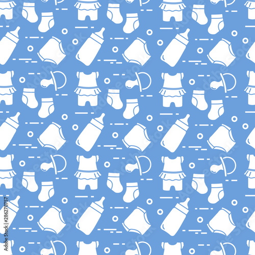 Newborn baby seamless pattern.