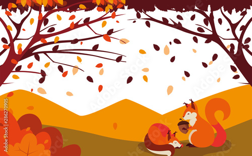 happy autumn season flat design