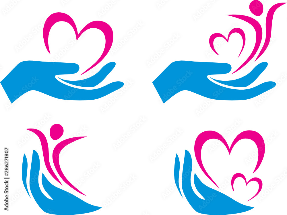 Four health care symbols for logo