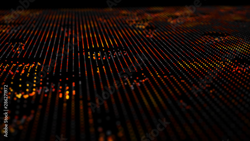 Wave 3d. Big data. Abstract grid illustration. Data technology background.