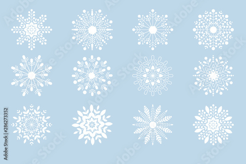 white christmas snowflakes collection eps10 vector illustration