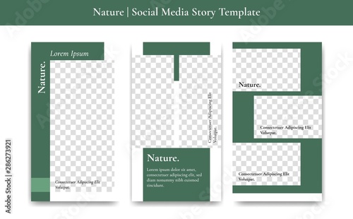 Nature green vector social media story template frame for promotion ad flyer banner internet marketing