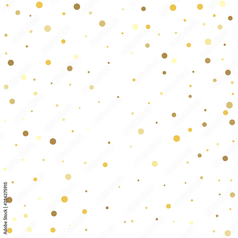 Golden dots on a square background. Christmas dots background vector, flying gold sparkles confetti. Golden dots on a square background. Christmas dots background vector, flying gold sparkles confetti.