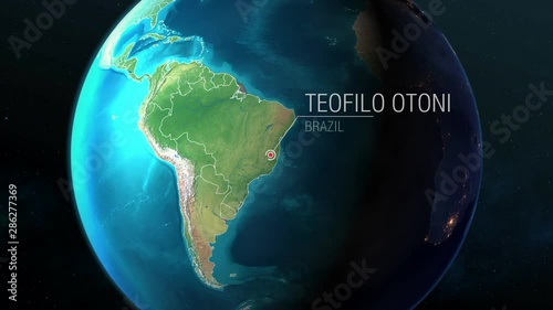 Brazil - Teofilo Otoni - Zooming from space to earth photo