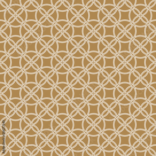 Seamless geometric pattern . Brown background and white lines. Average thickness.