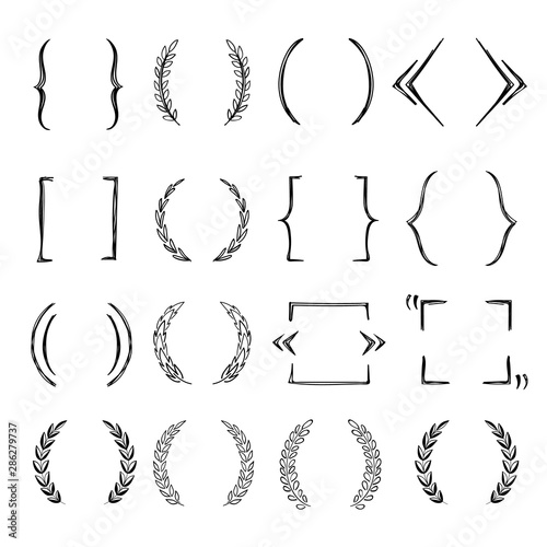 Quote frames and laurel wreaths templates set.