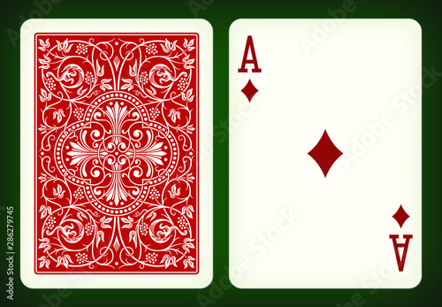 Ace of diamonds - playing cards vector illustration