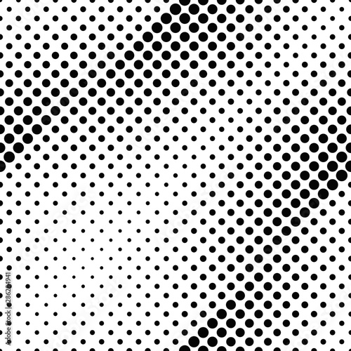 Geometrical seamless circle pattern background - black and white abstract vector graphic design from circles