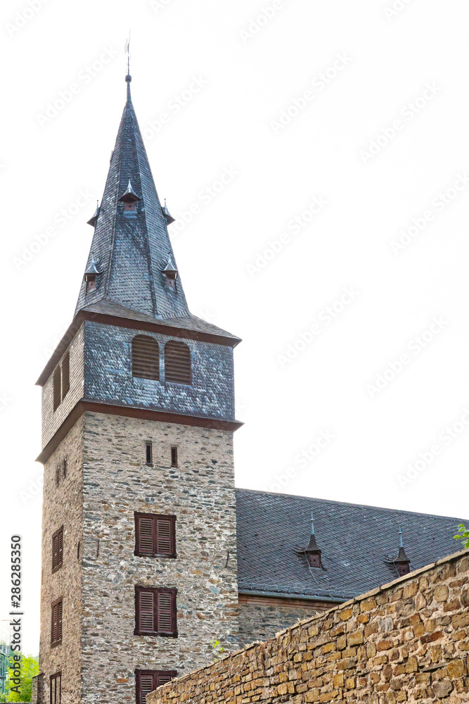 Fototapeta premium Tower of church in Sankt Goar. Germany