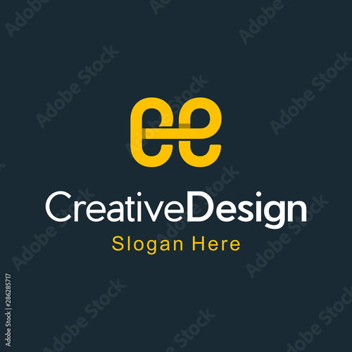 Letters E E, E&E joint logo icon, Letter EE modern Logo icon. Premium Line Alphabet Monochrome Monogram emblem. Vector graphic design template element.