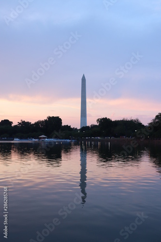 Washington Monument as seen from the Tidal Basin during a summer sunset
