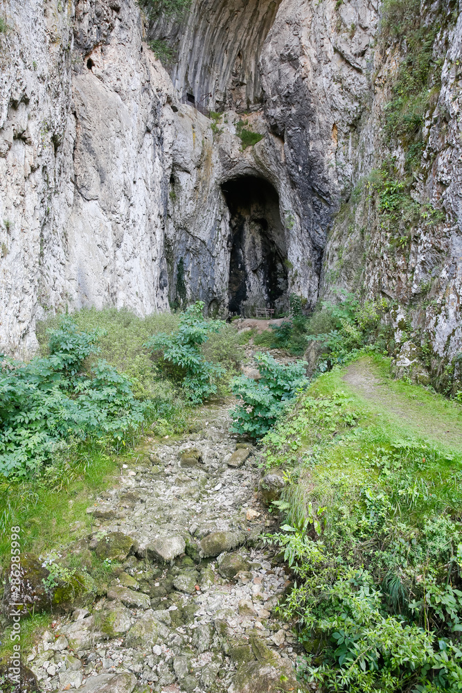 the entrance into the cave