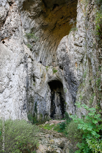 the entrance into the cave