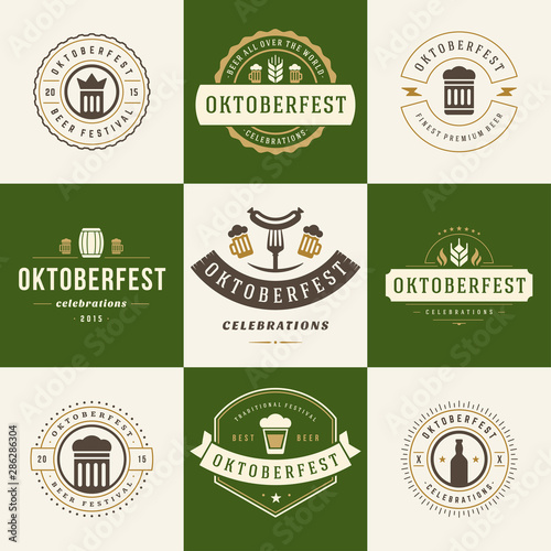 Labels, badges and logos set Beer festival Oktoberfest