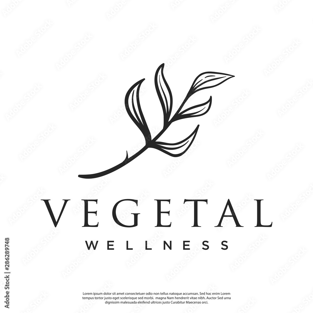 Fototapeta premium minimalist health plant vector logo